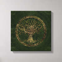 Arbre de vie -Yggdrasil -vert et or