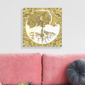 Toile Arbre de vie Yin Yang Gold Mandala (Insitu(Salon))
