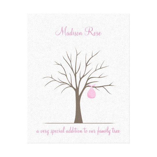 Toile Arbre D Empreinte Digitale De Bebe Rose Zazzle Be