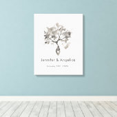 Toile Arbre d'empreintes digitales de mariage rustique (Insitu (Plancher de Bois))