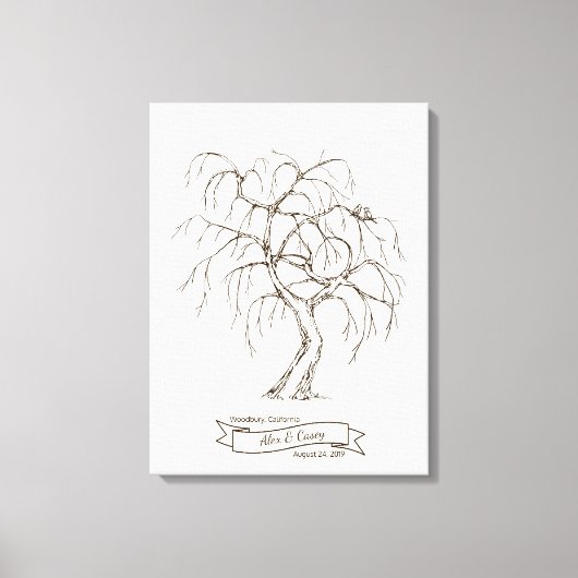 Toile Arbre d'empreintes digitales du saule de pleurs (Recto)