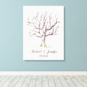 Toile Arbre d'empreintes digitales mariage (Brown) (Insitu (Plancher de Bois))