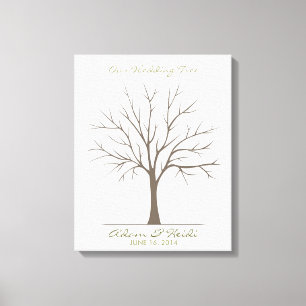 Toile Arbre d'empreintes digitales mariage - Classique