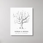 Toile Arbre d'empreintes digitales mariage (noir) (Recto)