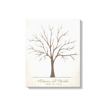 Arbre d'empreintes digitales mariage - Rustique