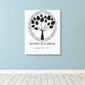 Toile Arbre d'empreintes digitales Russe Mariage (Insitu (Plancher de Bois))