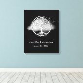 Toile Arbre d'empreintes digitales Russe Mariage (Insitu (Plancher de Bois))