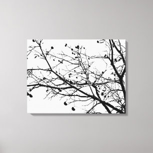 Toile Arbre d'hiver noir et blanc