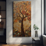 Toile Arbre doré Klimt de vie Art nouveau Abstrait Can<br><div class="desc">Cette étonnante impression de toile présente un Arbre de Vie abstrait inspiré de la "phase dorée" de Gustav Klimt. Klimt a été fasciné par les mosaïques byzantines et a développé sa propre technique de mosaïque en utilisant la feuille d'or et les couleurs vives. Cette oeuvre rend hommage à l'approche innovante...</div>