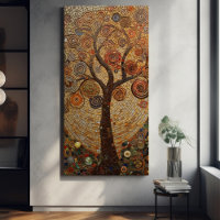 Arbre doré Klimt de vie Art nouveau Abstrait Can