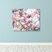 Toile Arbre en fleurs de Magnolia (Insitu (Plancher de Bois))