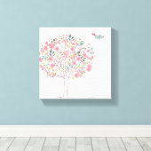 Toile Arbre en fleurs et oiseaux en amour (Insitu (Plancher de Bois))