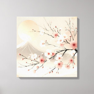 Toile Arbre Fleurissant avec Paysage Naturel  Paisible