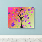 Toile Arbre Floral Fantaisiste (Insitu (Plancher de Bois))