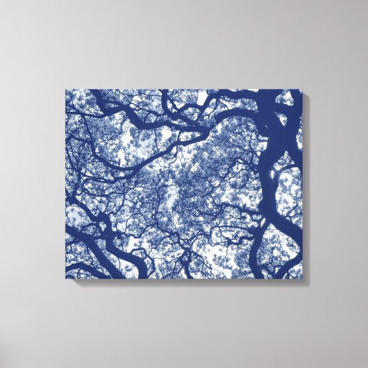 Toile Arbre Magnolia - Effet Cyanotype (Recto)