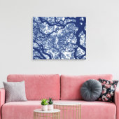 Toile Arbre Magnolia - Effet Cyanotype (Insitu(Salon))