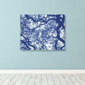 Toile Arbre Magnolia - Effet Cyanotype (Insitu (Plancher de Bois))