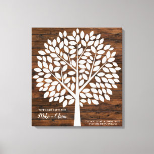 Toile Arbre Mariage livre d'hôtes alternative 120 Feui