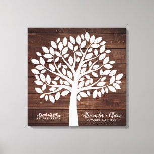 Toile Arbre Mariage livre d'hôtes alternative 55 Feuil