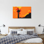 Toile Arbre Noir au-dessus du ciel orange Peinture Art A (Insitu(Chambre))