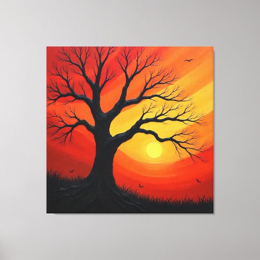 Toile Arbre nu Sunset (Recto)
