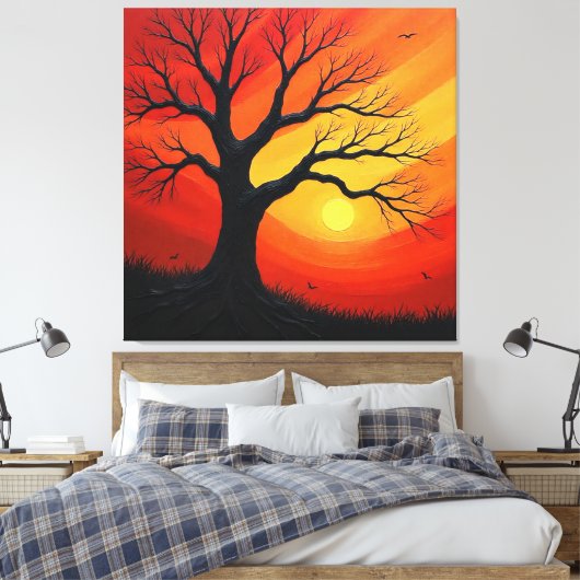 Toile Arbre nu Sunset (Insitu(Chambre))
