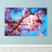 Toile Arbre Sakura en Fleurs Roses (Insitu (Plancher de Bois))
