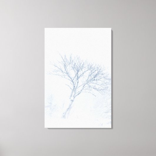 Toile Arbre solitaire pendant la tempête de neige en hiv (Recto)