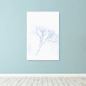 Toile Arbre solitaire pendant la tempête de neige en hiv (Insitu (Plancher de Bois))