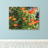 Toile Arbre tropical | Fleurs orange (Insitu (Plancher de Bois))