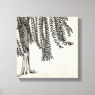 Toile Arbre vintage noir à pleurs
