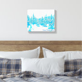 Toile Arbres bleus neigeux (Insitu(Chambre))