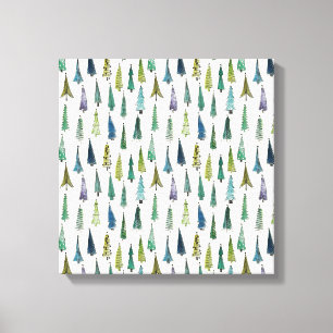 Toile Arbres de Noël funky (Belle Art Illustré)