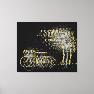 Toile Arbres Feuille Jaunes d'hiver