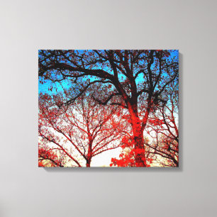 Toile Arbres noirs et blancs en photo d'hiver