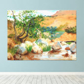 Toile Arbres Rocks Vue montagne (Insitu (Plancher de Bois))