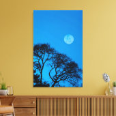 Toile Arbres silhouettes et pleine lune (Insitu(Salon))