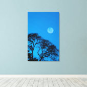 Toile Arbres silhouettes et pleine lune (Insitu (Plancher de Bois))