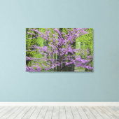 Toile Arbustes rouges en pleine floraison printanière pr (Insitu (Plancher de Bois))