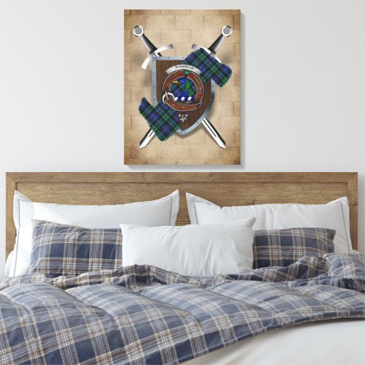 Toile Arbuthnot Clan Badge Crossed Swords Canvas Imprime (Insitu(Chambre))