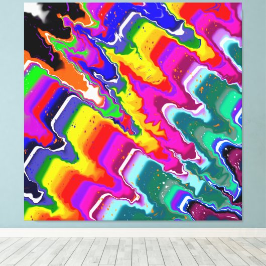 Toile Arc en arc-en-ciel Couleur éclat Flux Art (Insitu (Plancher de Bois))