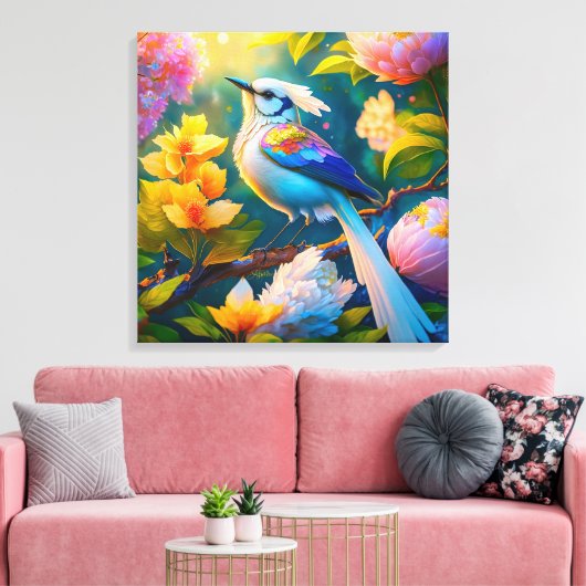Toile Arc en arc-en-ciel Jay Imaginaire Bird (Insitu(Salon))