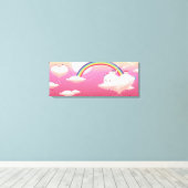 Toile Arc-en-ciel et bâtiments sur les nuages (Insitu (Plancher de Bois))