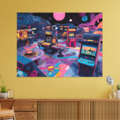 Toile Arcade Rétro Futuriste dans l'Espace (Insitu(Salon))