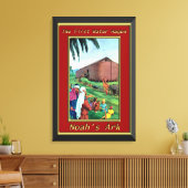 Toile Arche de Noé Animaux marchant sur le cadre rouge d (Insitu(Salon))