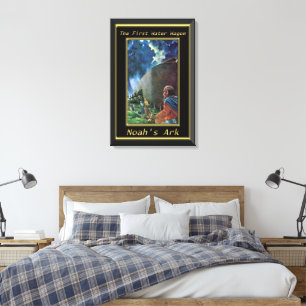 Toile Arche de Noé Humains marchant sur le navire cadre
