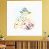 Toile Archéologue une ligne art continu simple (Insitu(Salon))