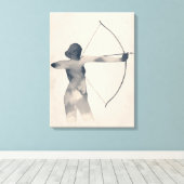 Toile Archeresse aquarelle Silhouette (Insitu (Plancher de Bois))