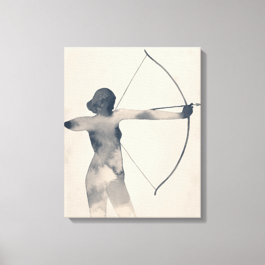 Toile Archeresse aquarelle Silhouette (Recto)