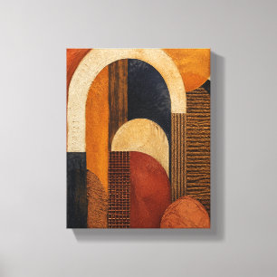 Toile Arches Tissées Indigo Terracotta – Géométrie Textu